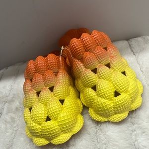 Yellow and orange bubble slides